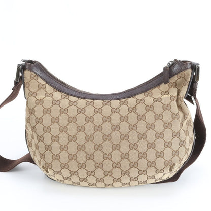 Gucci GG Canvas Leather Shoulder Bag Crossbody Hand Tote Brown — view 2