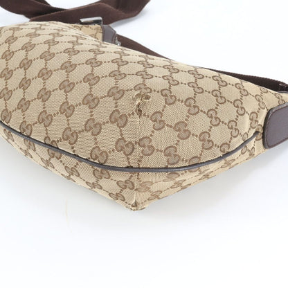 Gucci GG Canvas Leather Shoulder Bag Crossbody Hand Tote Brown — view 5