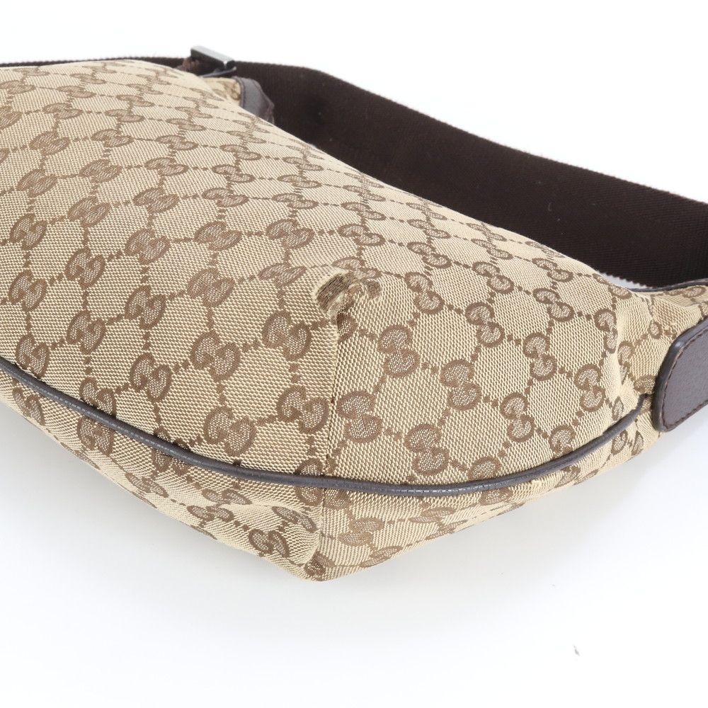 Gucci GG Canvas Leather Shoulder Bag Crossbody Hand Tote Brown — view 8