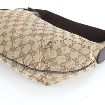Gucci GG Canvas Leather Shoulder Bag Crossbody Hand Tote Brown — view 8