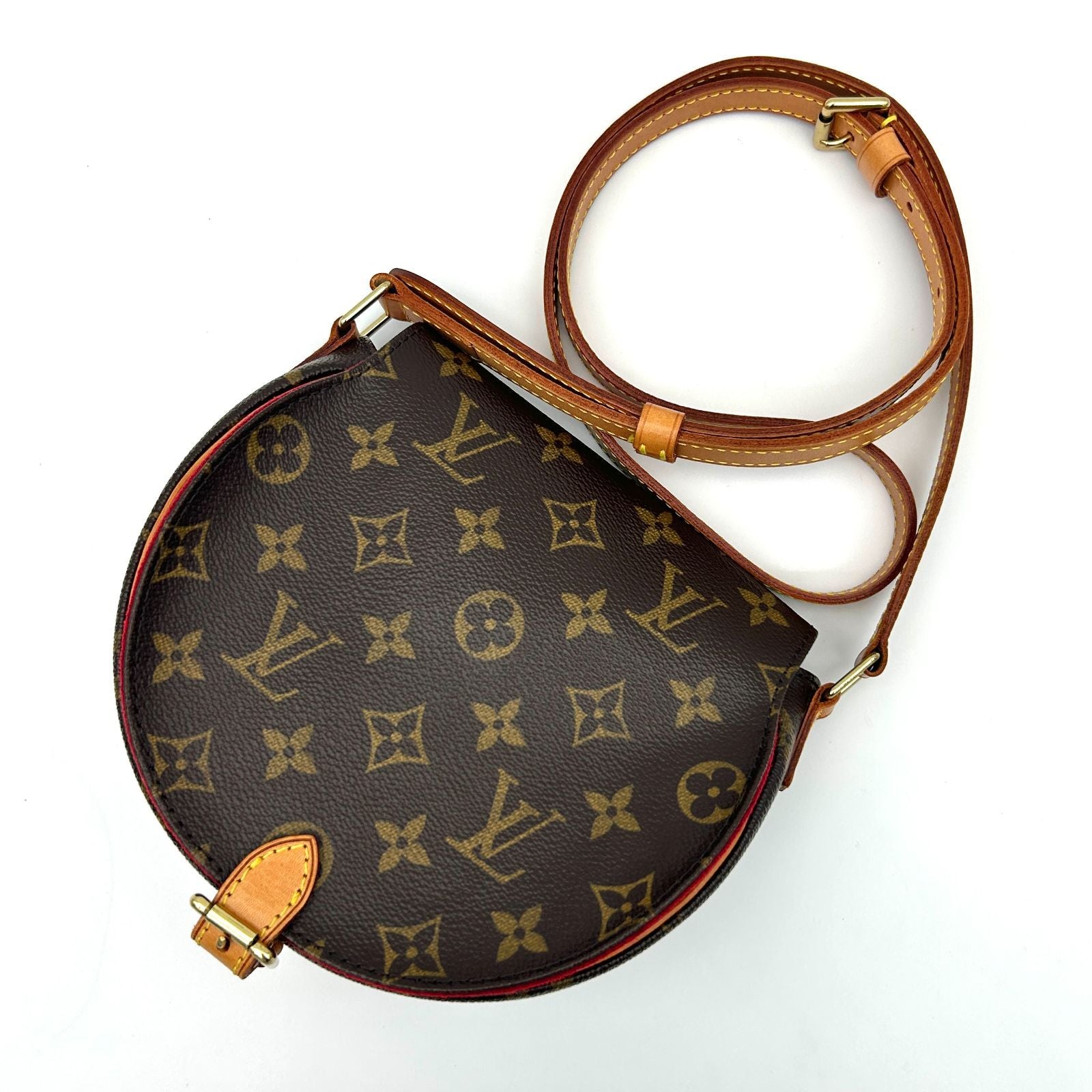 Louis Vuitton Tambourine Shoulder Bag Canvas Leather Monogram Brown — view 8