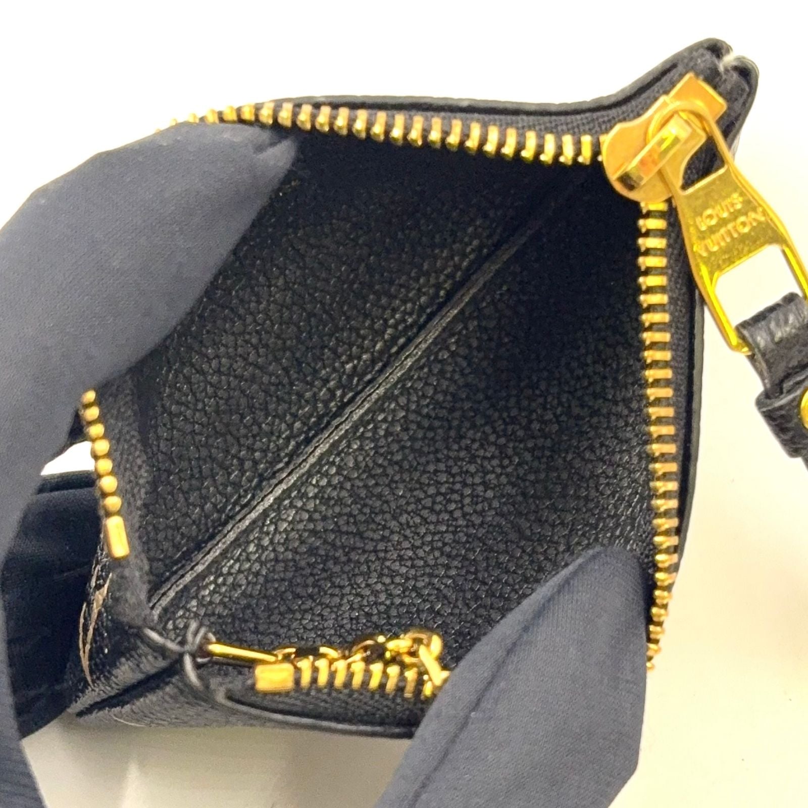 Louis Vuitton Pochette Cles Bicolor Monogram Empreinte Leather Black Beige Coin — view 3