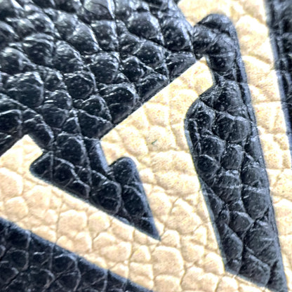 Louis Vuitton Pochette Cles Bicolor Monogram Empreinte Leather Black Beige Coin — view 5