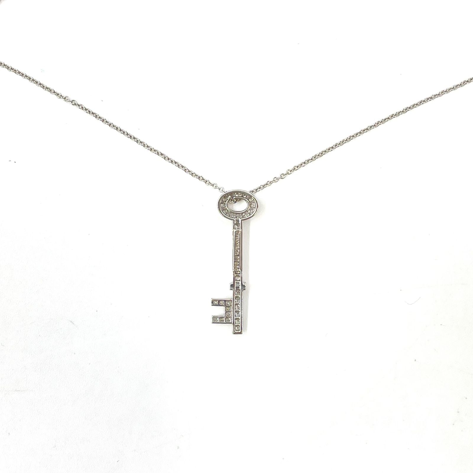 Tiffany & Co Key Pendant Diamond Necklace — view 3