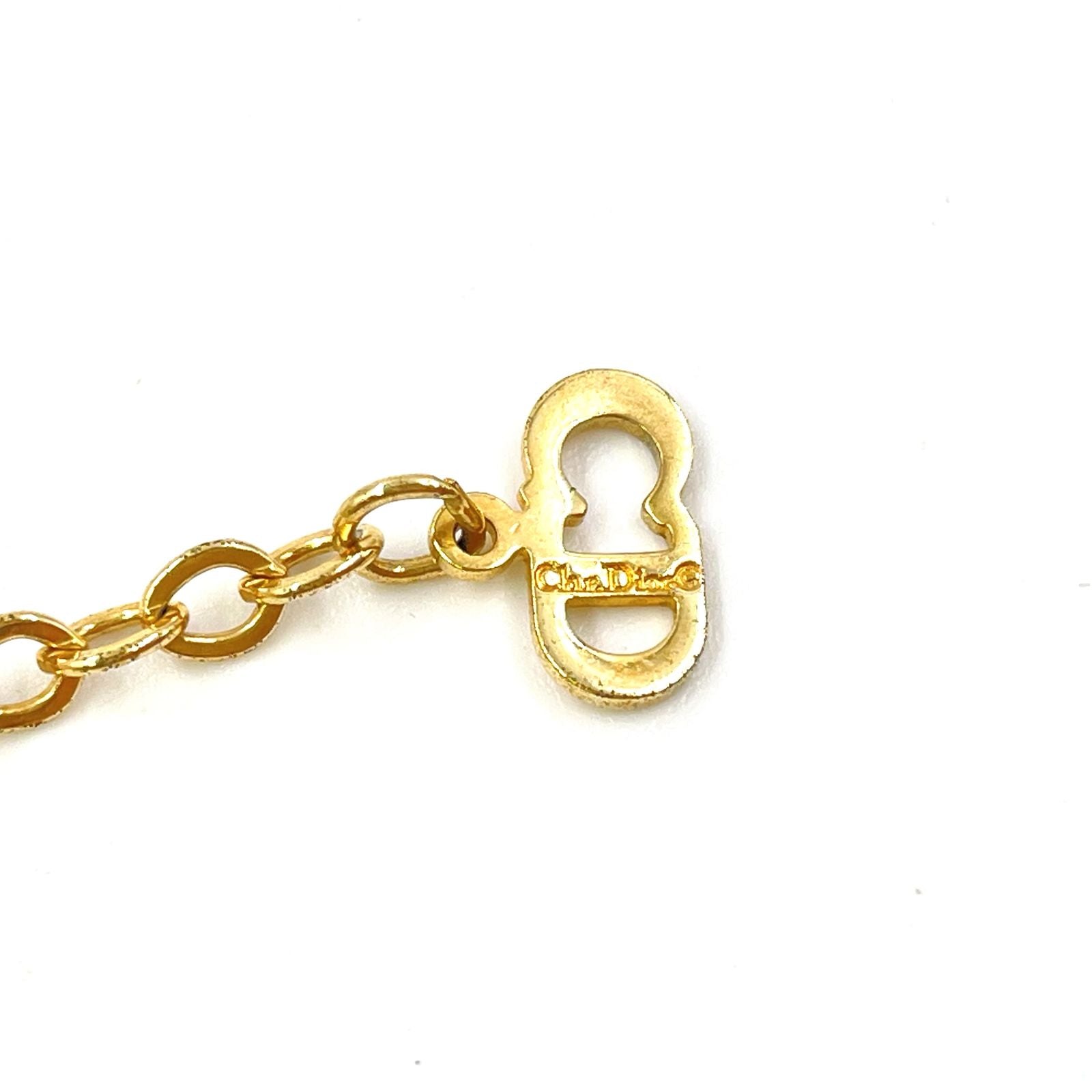 Dior Cdlogo Line Stone Gold Necklace — view 5