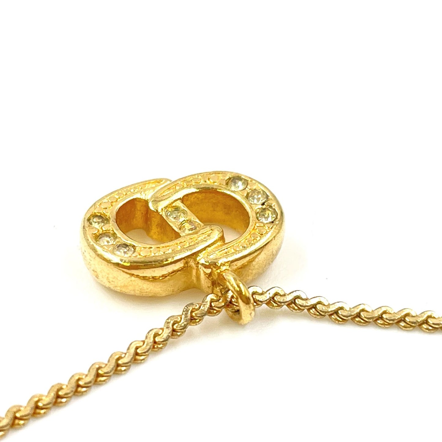 Dior Cdlogo Line Stone Gold Necklace — view 8