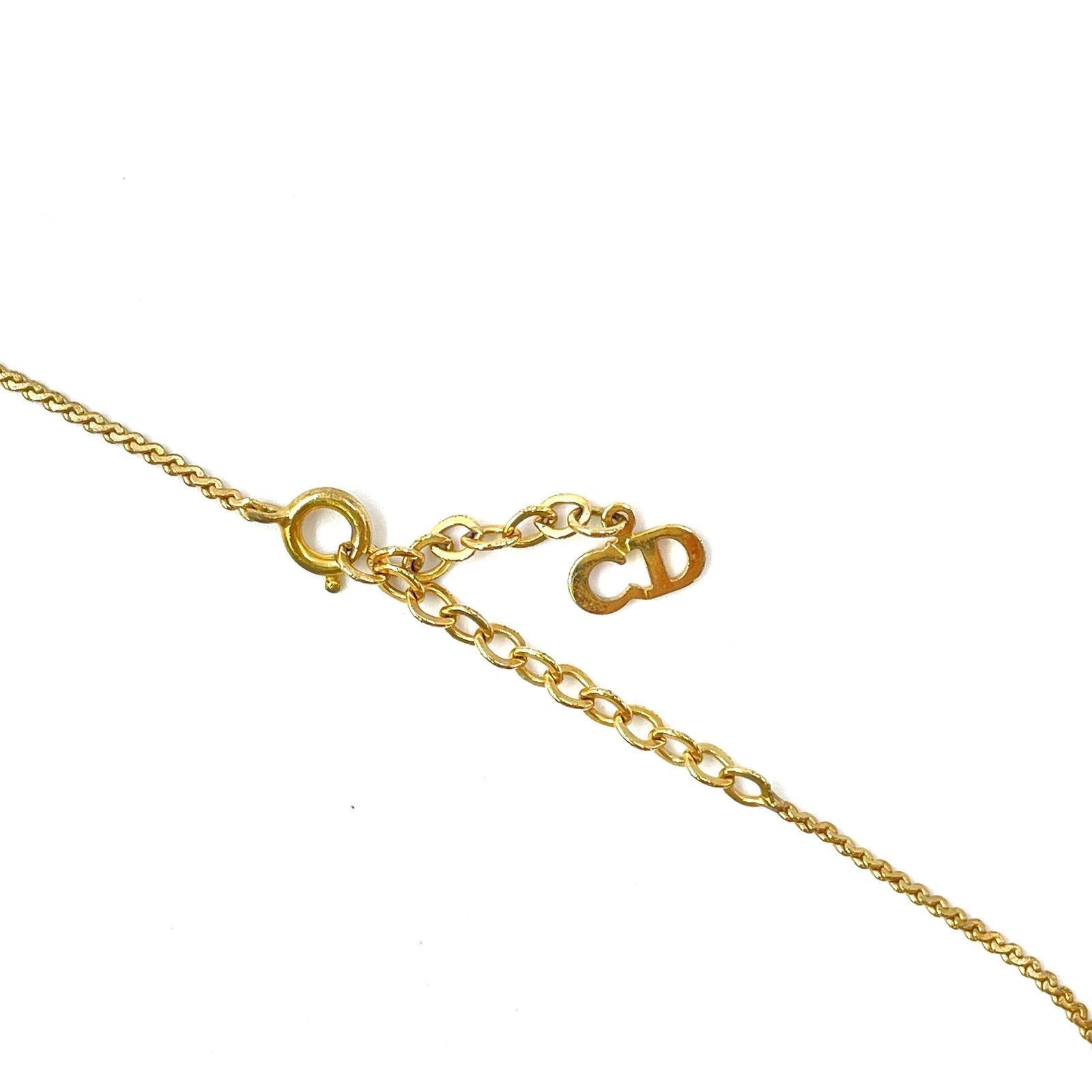 Dior Cdlogo Line Stone Gold Necklace — view 4