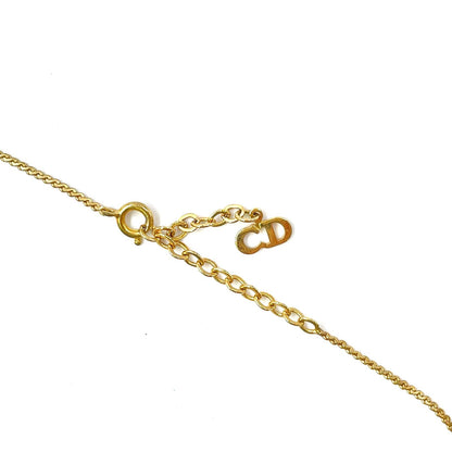 Dior Cdlogo Line Stone Gold Necklace — view 4