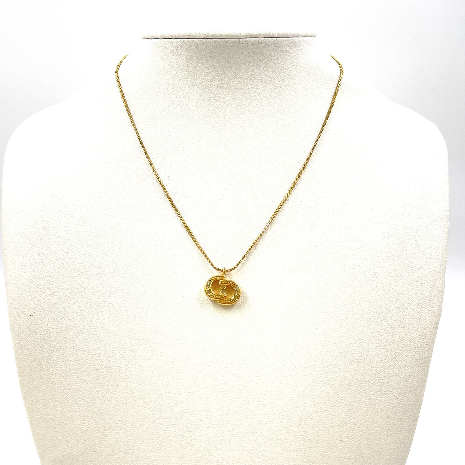 Dior Cdlogo Line Stone Gold Necklace — view 9