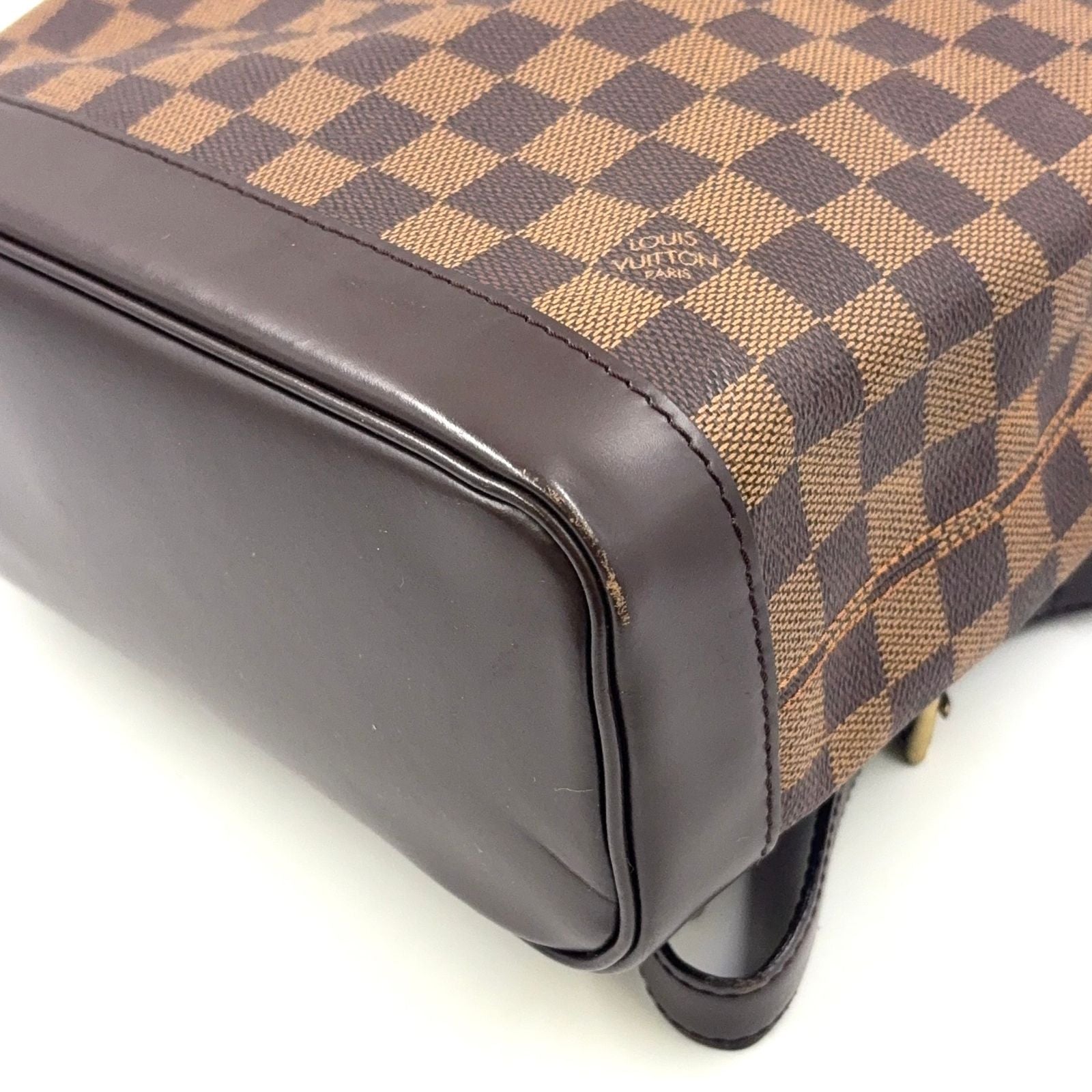 Louis Vuitton Soho Damier Ebene Leather Brown Backpack Gold — view 6