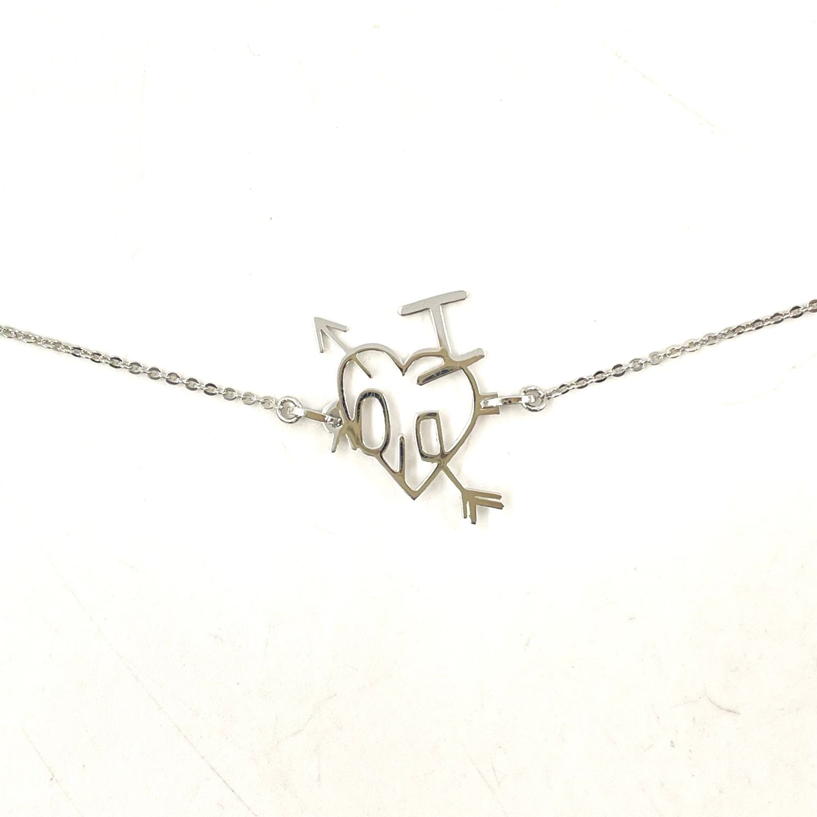 Dior I Love Heart Aro Metal Silver Bracelet Bangle — view 3
