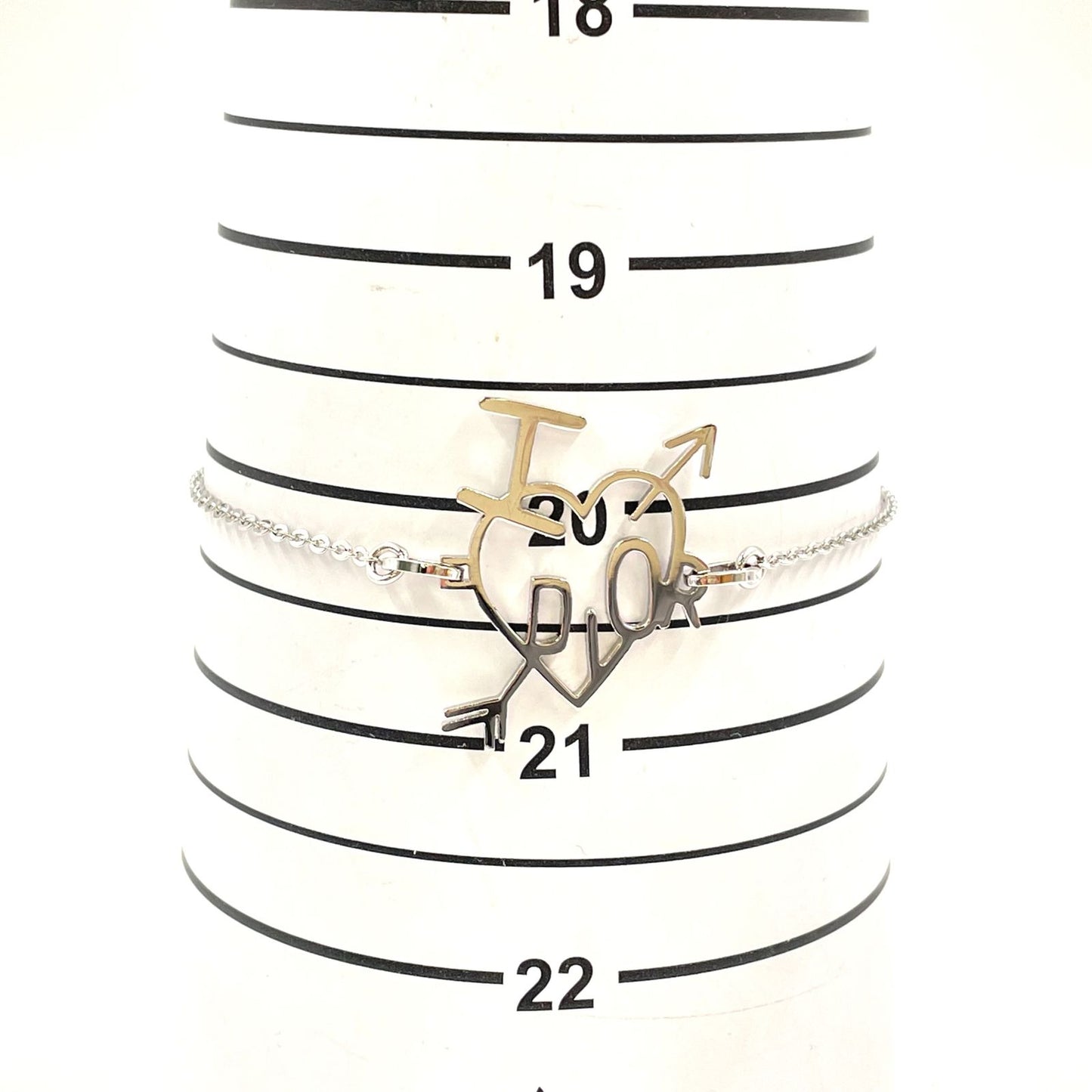 Dior I Love Heart Aro Metal Silver Bracelet Bangle — view 7