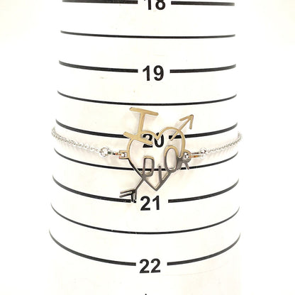 Dior I Love Heart Aro Metal Silver Bracelet Bangle — view 7