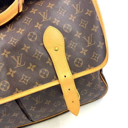 Louis Vuitton Sac Monogram Leather Brown Travel Bag Gold — view 9