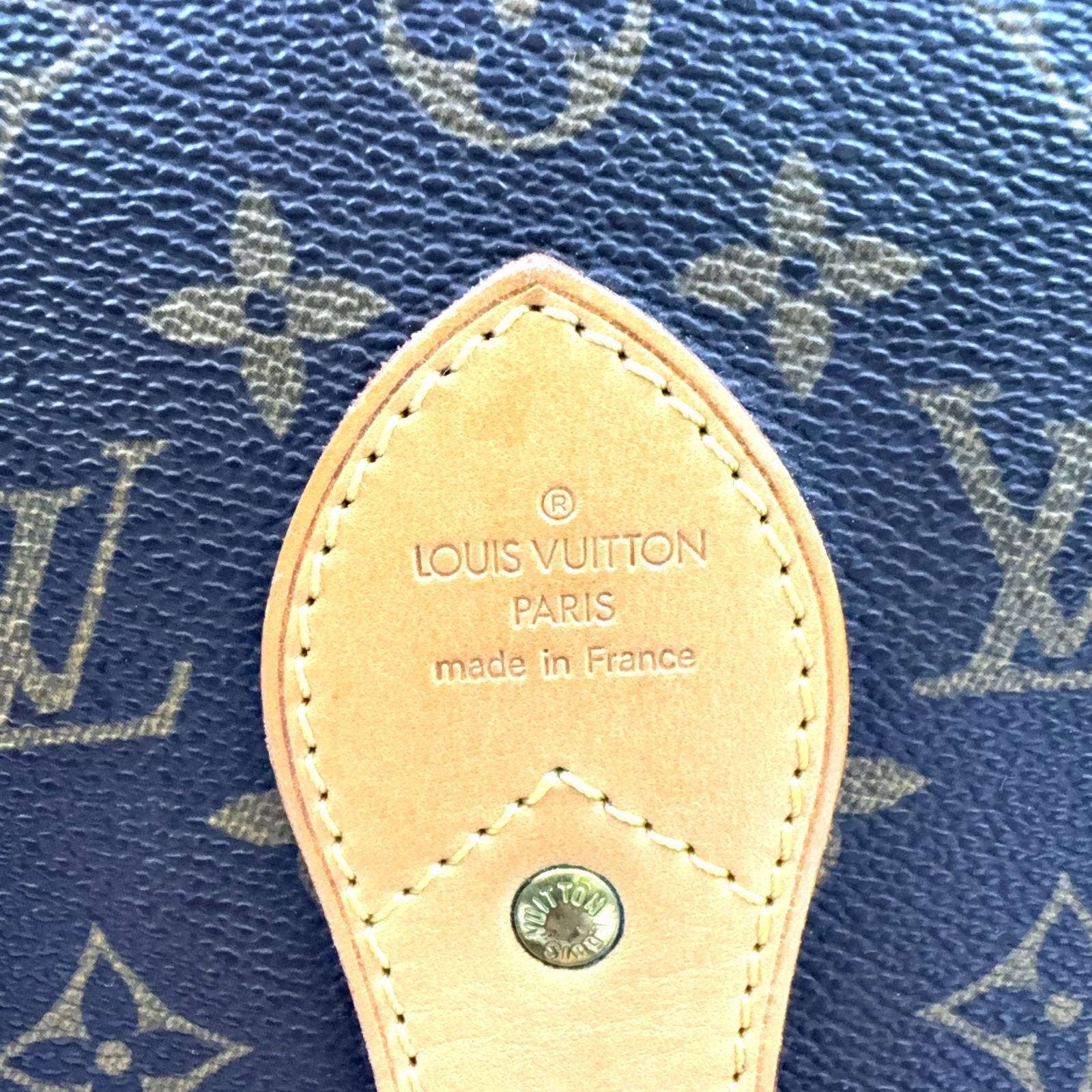 Louis Vuitton Sac Monogram Leather Brown Travel Bag Gold — view 4