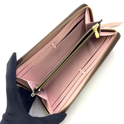 Louis Vuitton Portefeuille Clemence Monogram Rose Velours Leather Brown Light — view 3