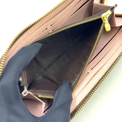 Louis Vuitton Portefeuille Clemence Monogram Rose Velours Leather Brown Light — view 4