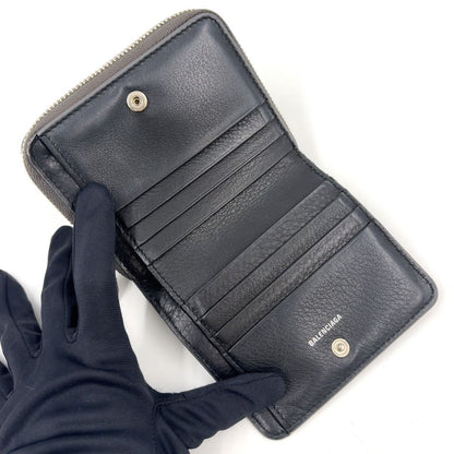 Balenciaga Everyday Billfold Bifold Wallet Leather Gray Silver — view 3