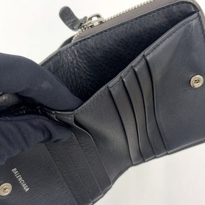 Balenciaga Everyday Billfold Bifold Wallet Leather Gray Silver — view 9