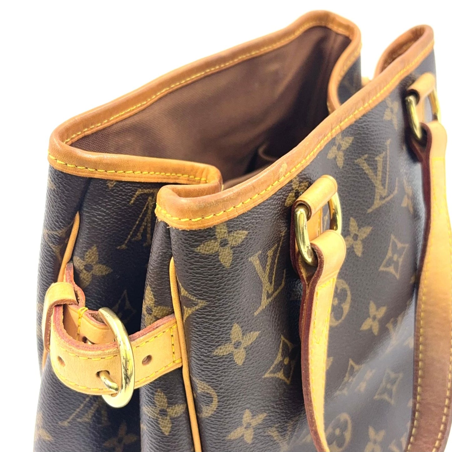 Louis Vuitton Batignolles Monogram Leather Brown Handbag Gold — view 8
