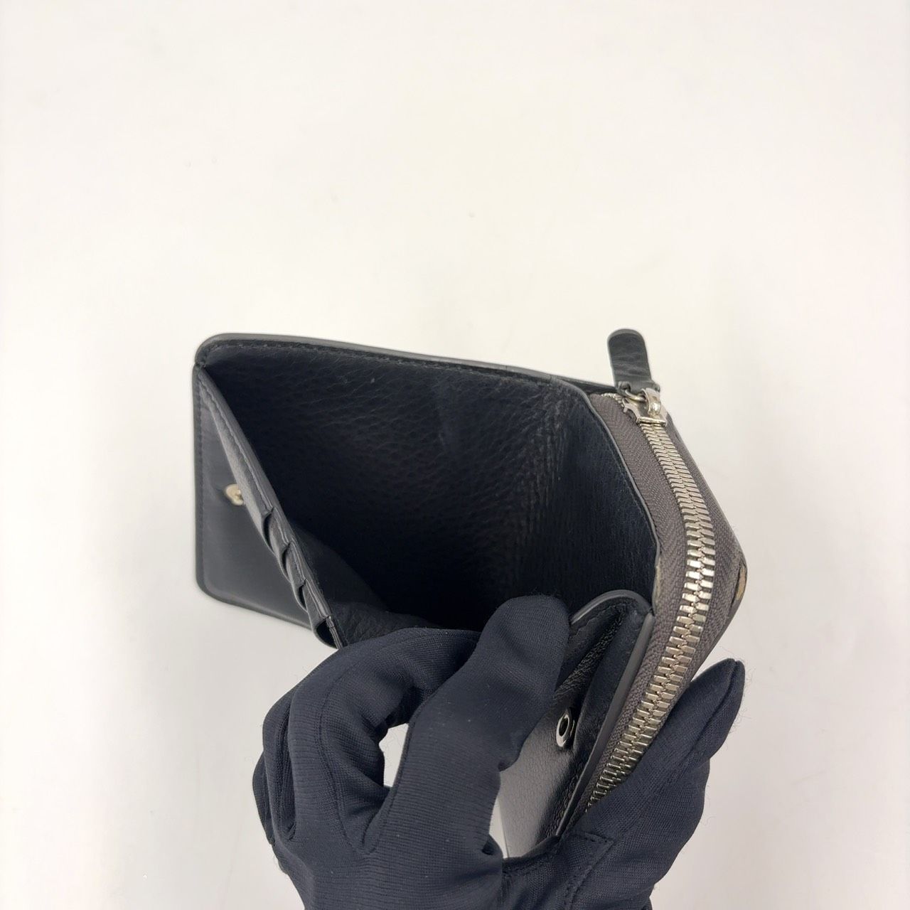 Balenciaga Everyday Billfold Bifold Wallet Leather Gray Silver — view 7