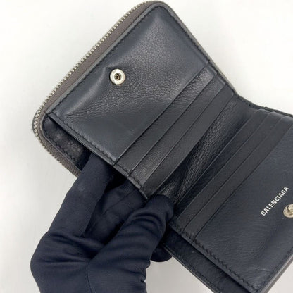 Balenciaga Everyday Billfold Bifold Wallet Leather Gray Silver — view 6
