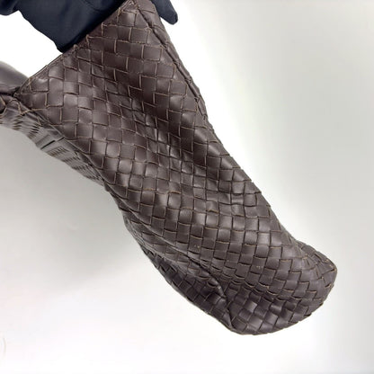 Bottega Veneta Intrecciato Leather Dark Brown Business Bag Silver — view 9