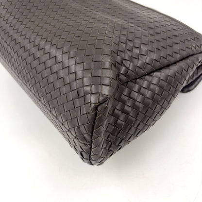 Bottega Veneta Intrecciato Leather Dark Brown Business Bag Silver — view 8