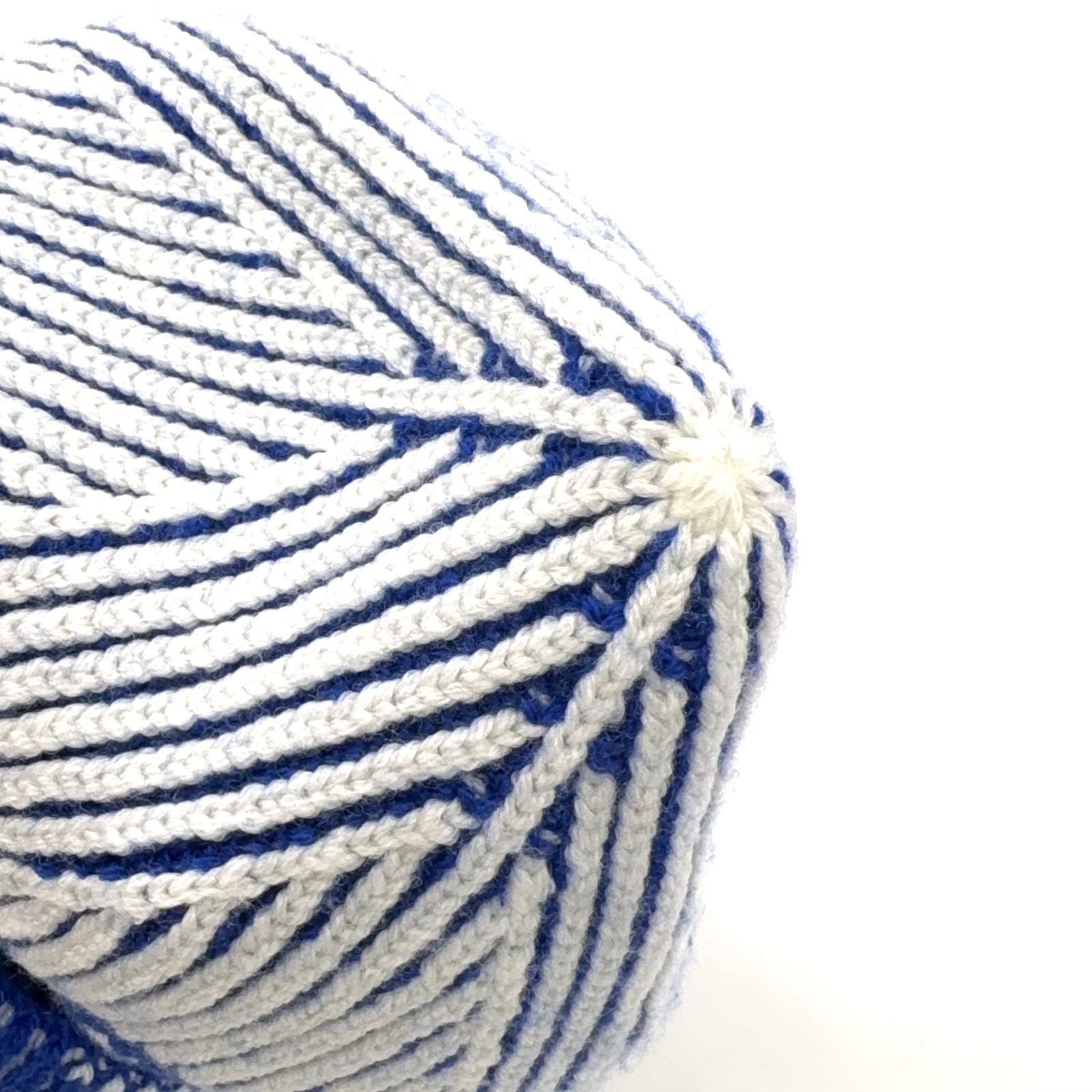 Louis Vuitton Bonerib Flower Wool Blue White Knit Hat — view 7