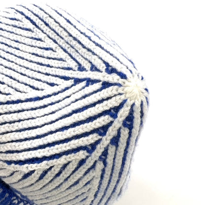 Louis Vuitton Bonerib Flower Wool Blue White Knit Hat — view 7