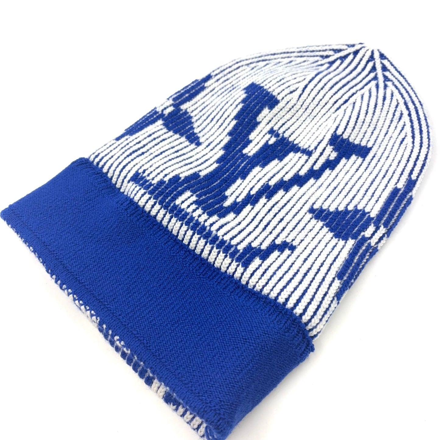 Louis Vuitton Bonerib Flower Wool Blue White Knit Hat — view 5