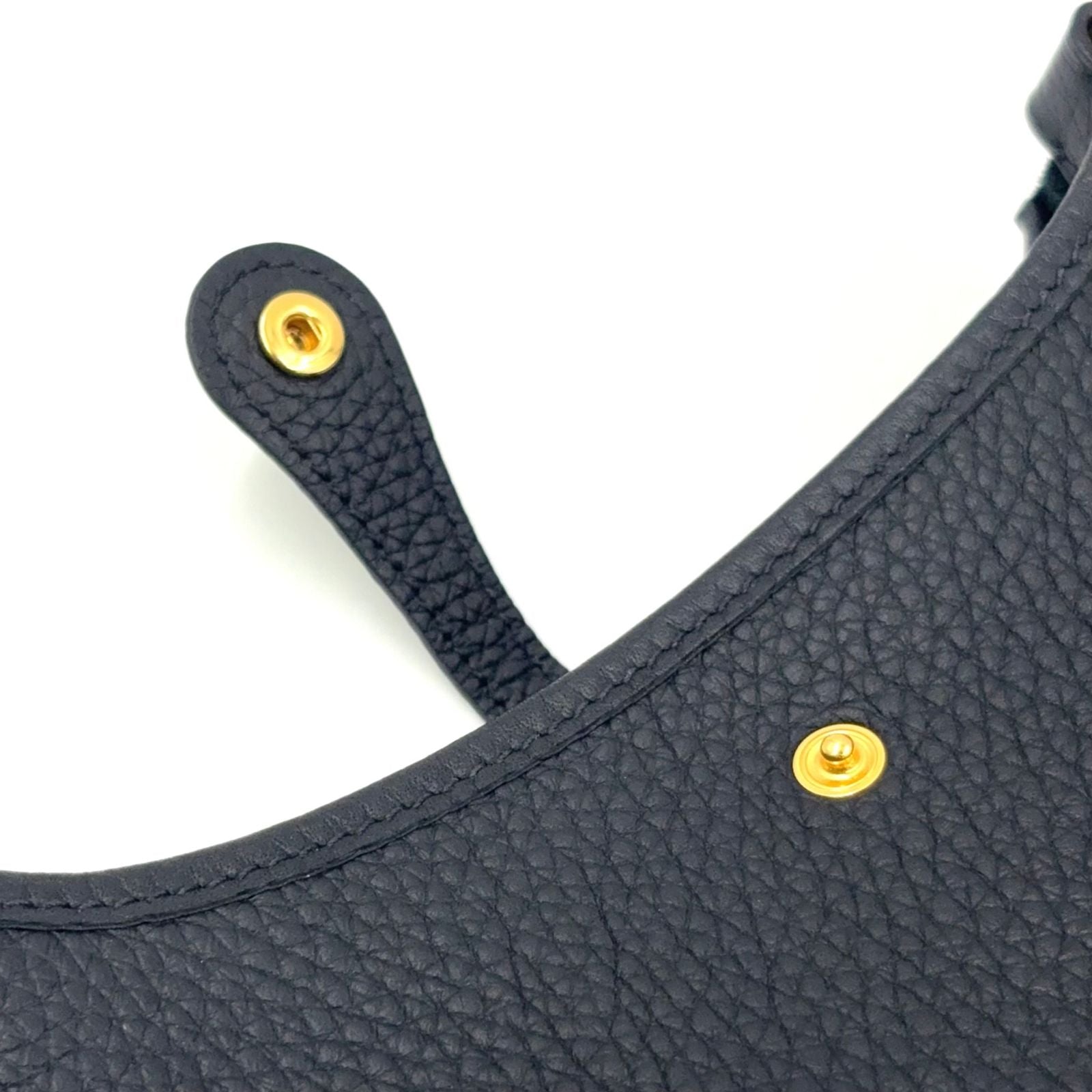 Hermes Evelyne TPM 16 Leather Black Shoulder Bag Gold — view 7