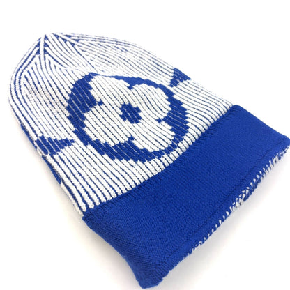 Louis Vuitton Bonerib Flower Wool Blue White Knit Hat — view 6