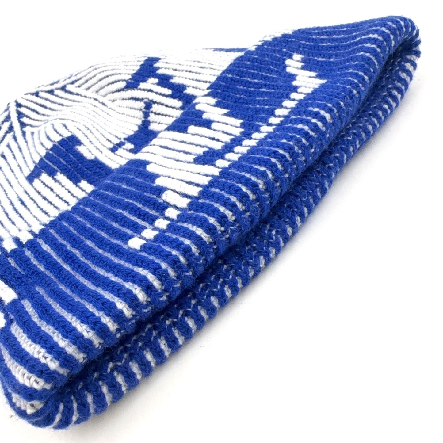 Louis Vuitton Bonerib Flower Wool Blue White Knit Hat — view 8