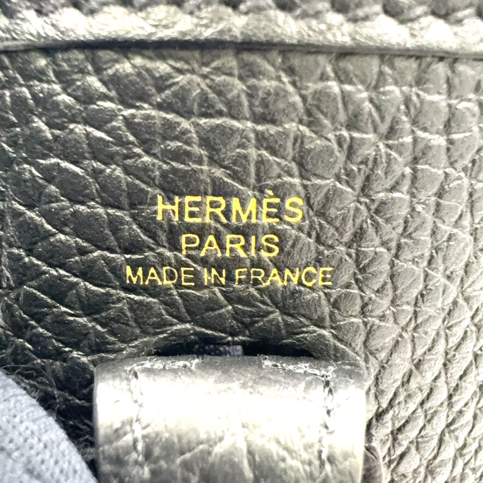 Hermes Evelyne TPM 16 Leather Black Shoulder Bag Gold — view 4