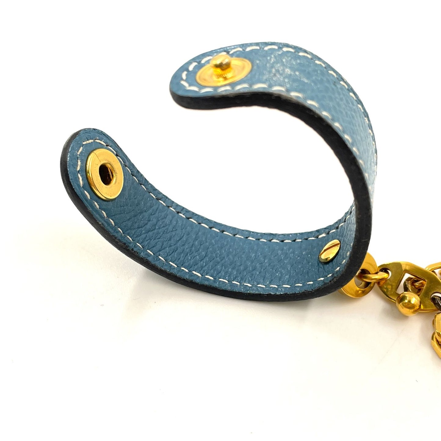 Hermes Glove Holder Nomad Leather Blue Gold Gloves — view 7