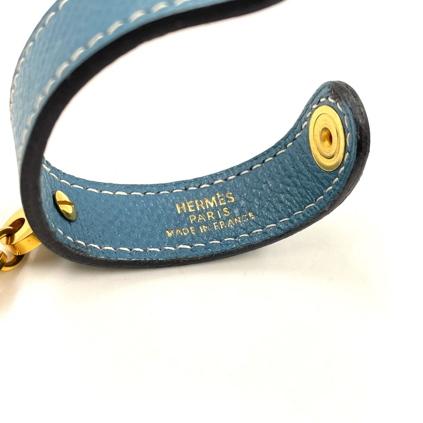 Hermes Glove Holder Nomad Leather Blue Gold Gloves — view 6