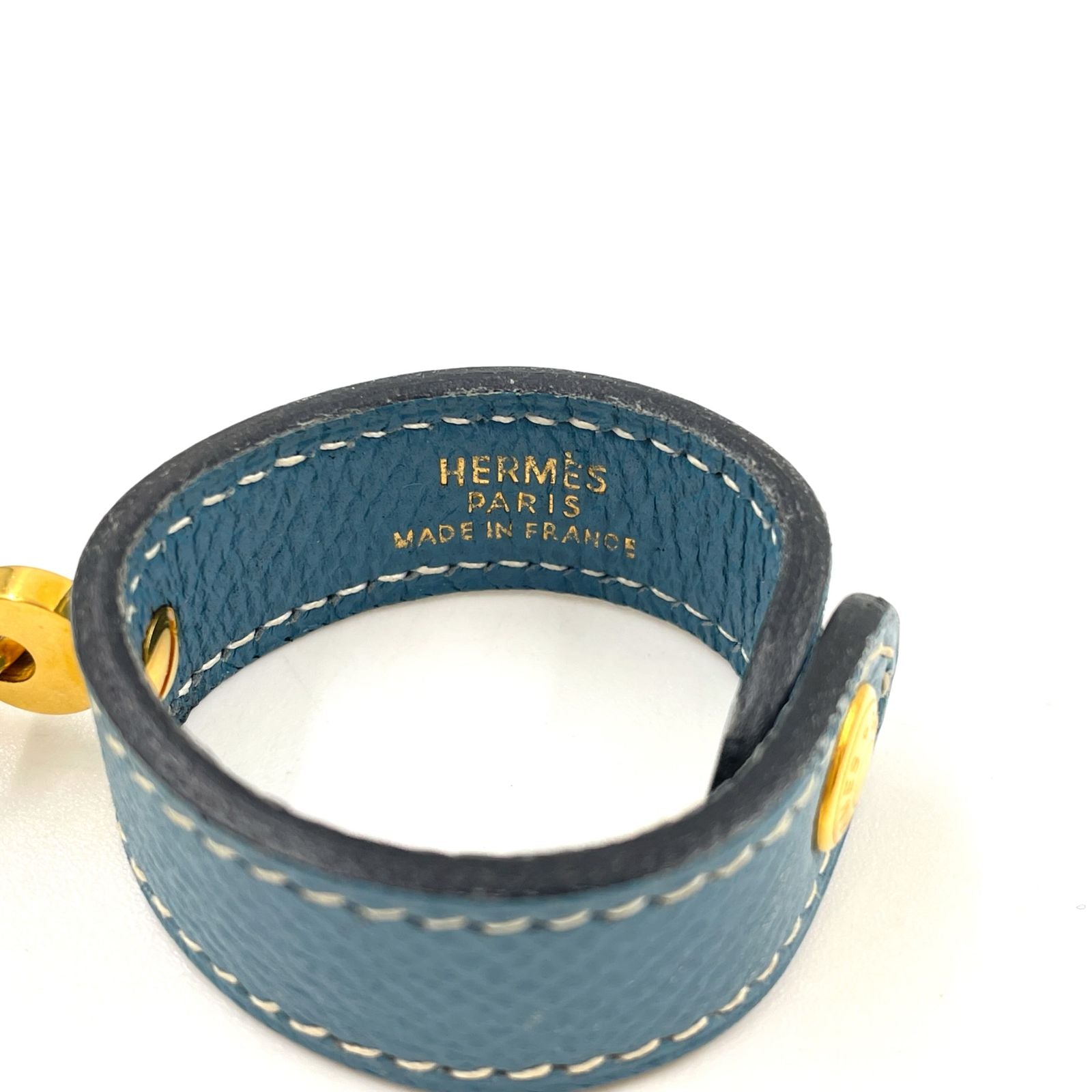 Hermes Glove Holder Nomad Leather Blue Gold Gloves — view 5