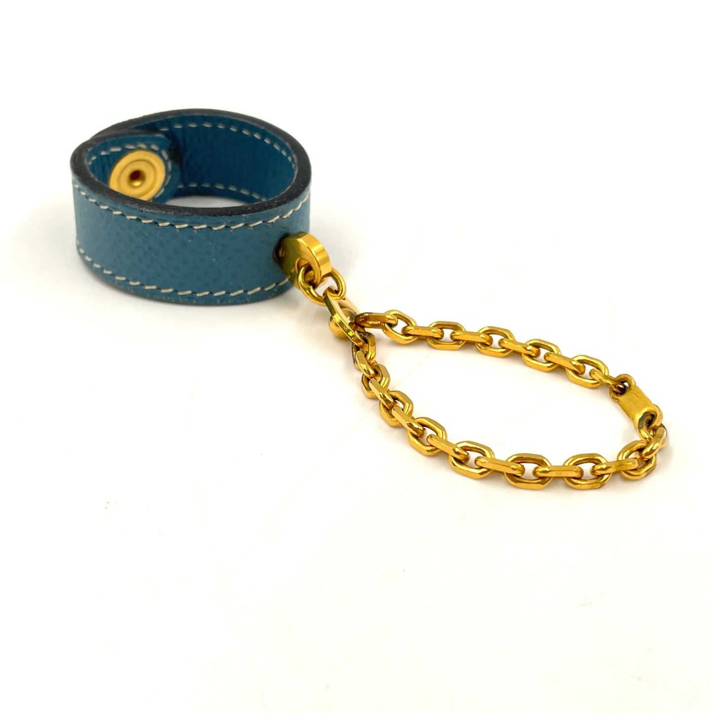 Hermes Glove Holder Nomad Leather Blue Gold Gloves — view 3