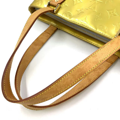 Louis Vuitton Monogram Vernis Lime Yellow Leather Enamel Light Brown Handbag — view 5