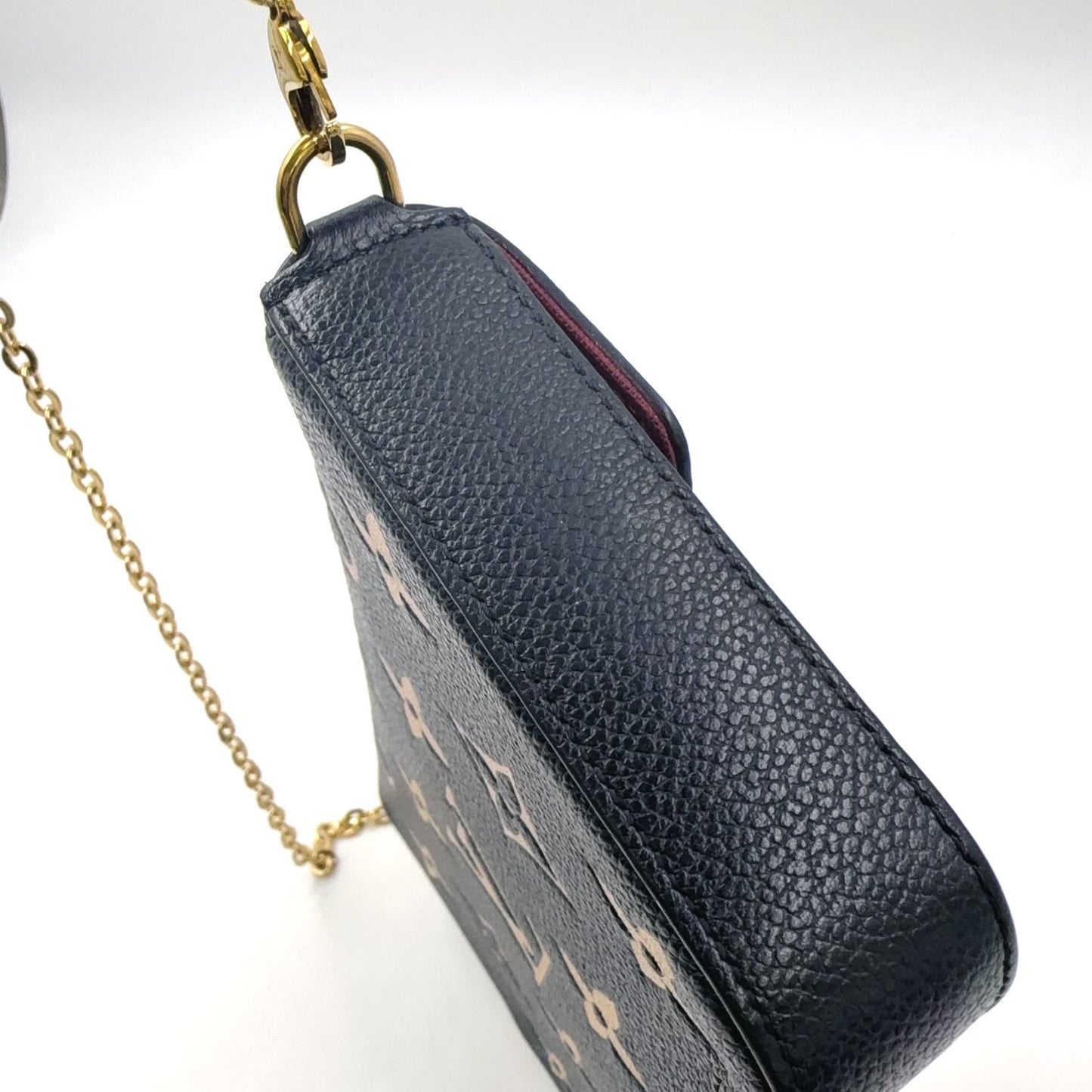 Louis Vuitton Pochette Felicie by Color Monogram Empreinte Leather Black Beige — view 7