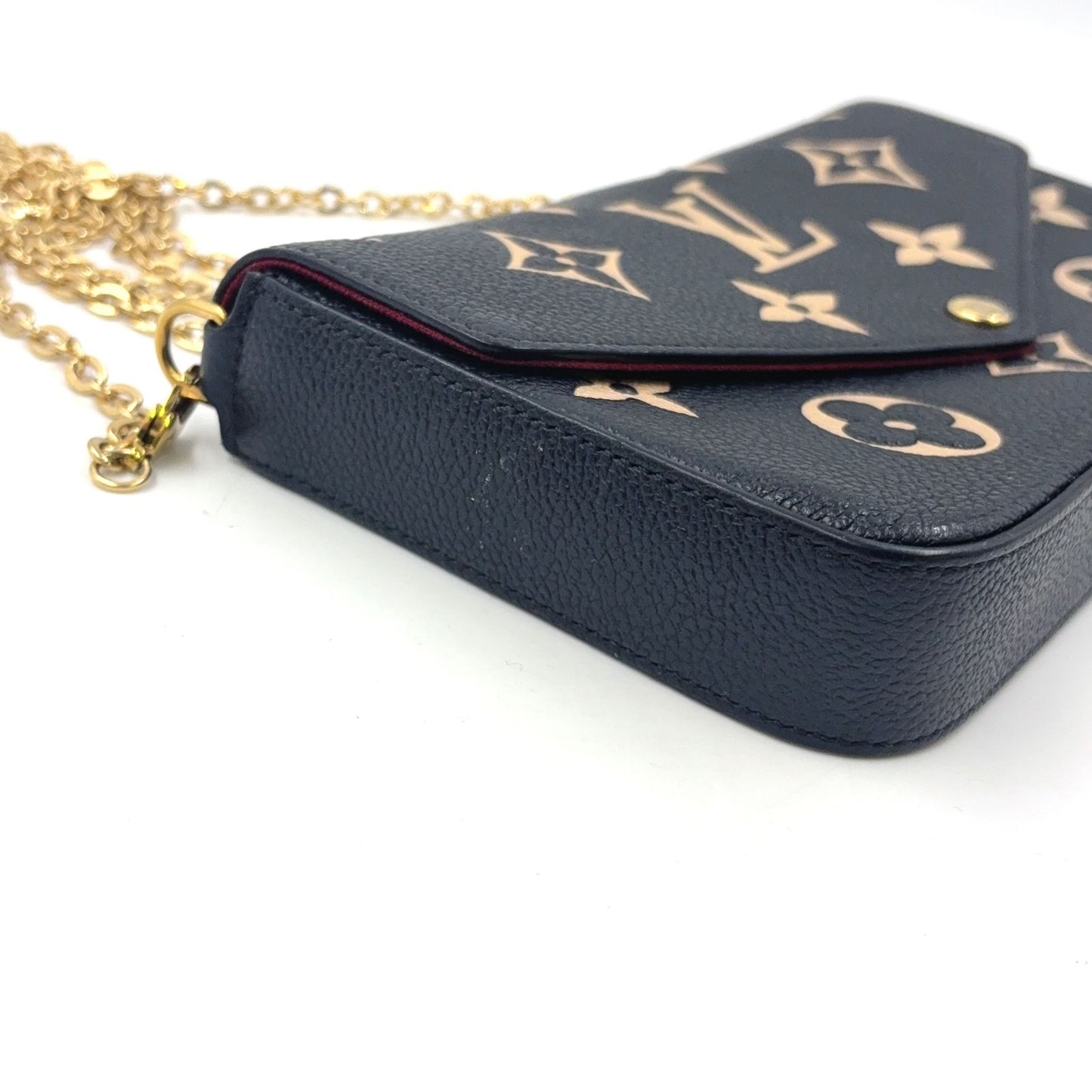 Louis Vuitton Pochette Felicie by Color Monogram Empreinte Leather Black Beige — view 6