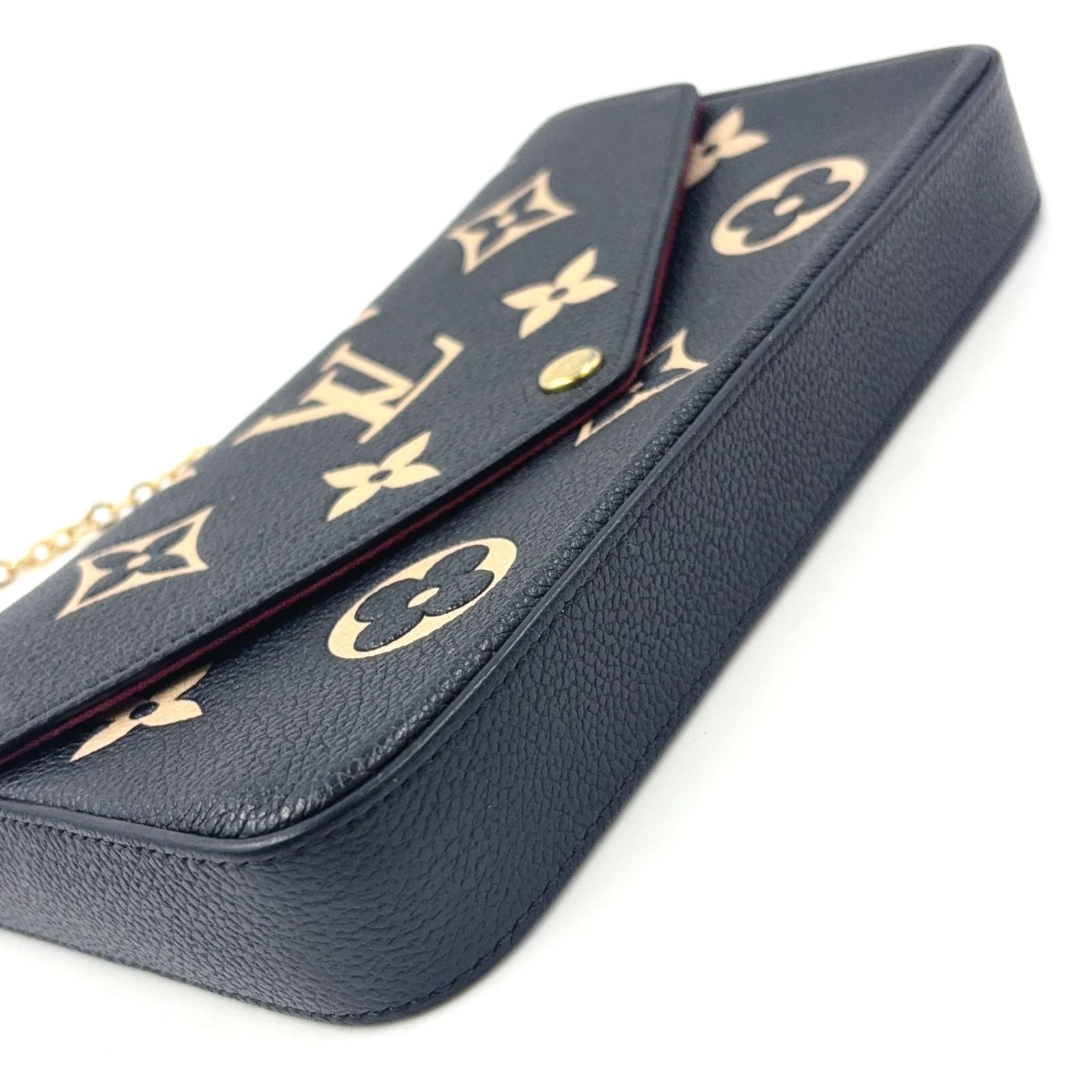 Louis Vuitton Pochette Felicie by Color Monogram Empreinte Leather Black Beige — view 5