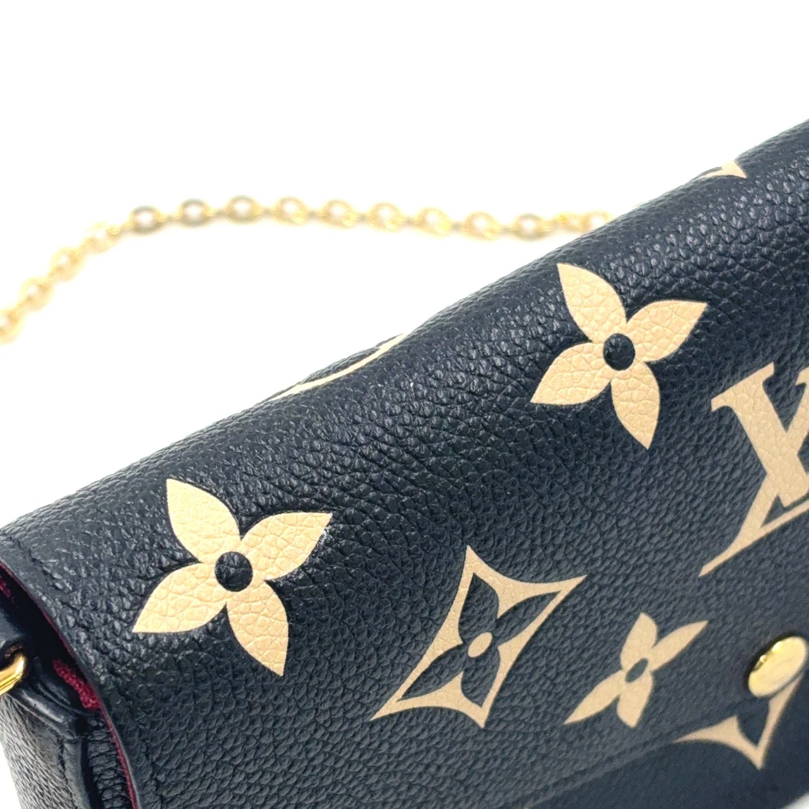 Louis Vuitton Pochette Felicie by Color Monogram Empreinte Leather Black Beige — view 8
