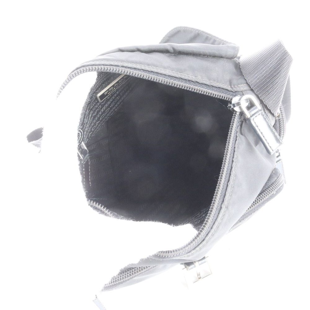 Prada Tessuto Nylon Triangle Logo Leather Shoulder Bag Crossbody Messenger — view 7