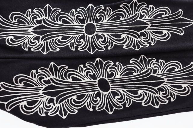 Chrome Hearts Vintage Sleeve Floral Zip Up Jersey Black Sweatshirt — view 8