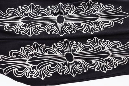 Chrome Hearts Vintage Sleeve Floral Zip Up Jersey Black Sweatshirt — view 8