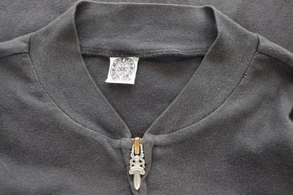 Chrome Hearts Vintage Sleeve Floral Zip Up Jersey Black Sweatshirt — view 5