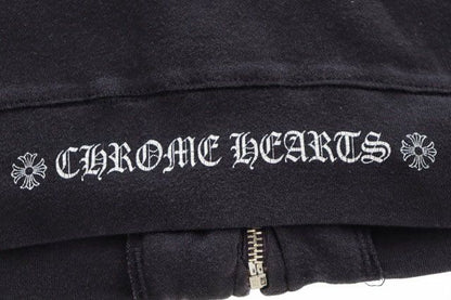 Chrome Hearts Vintage Sleeve Floral Zip Up Jersey Black Sweatshirt — view 7