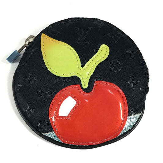 Louis Vuitton Coin Case Comte de Fais Apple Monogram Satin Canvas Black